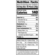 Nutrition Facts panel for Goldfish cheddar baked snack crackers
