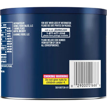 PLANTERS canister back label with barcode and choking warning