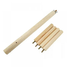 Wooden parrot ladder perch replacement parts: long bar and step sections with screws