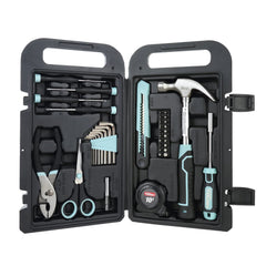 Hyper Tough 40-Piece Seafoam Household Tool Kit for Basic Repairs and DIY Projects