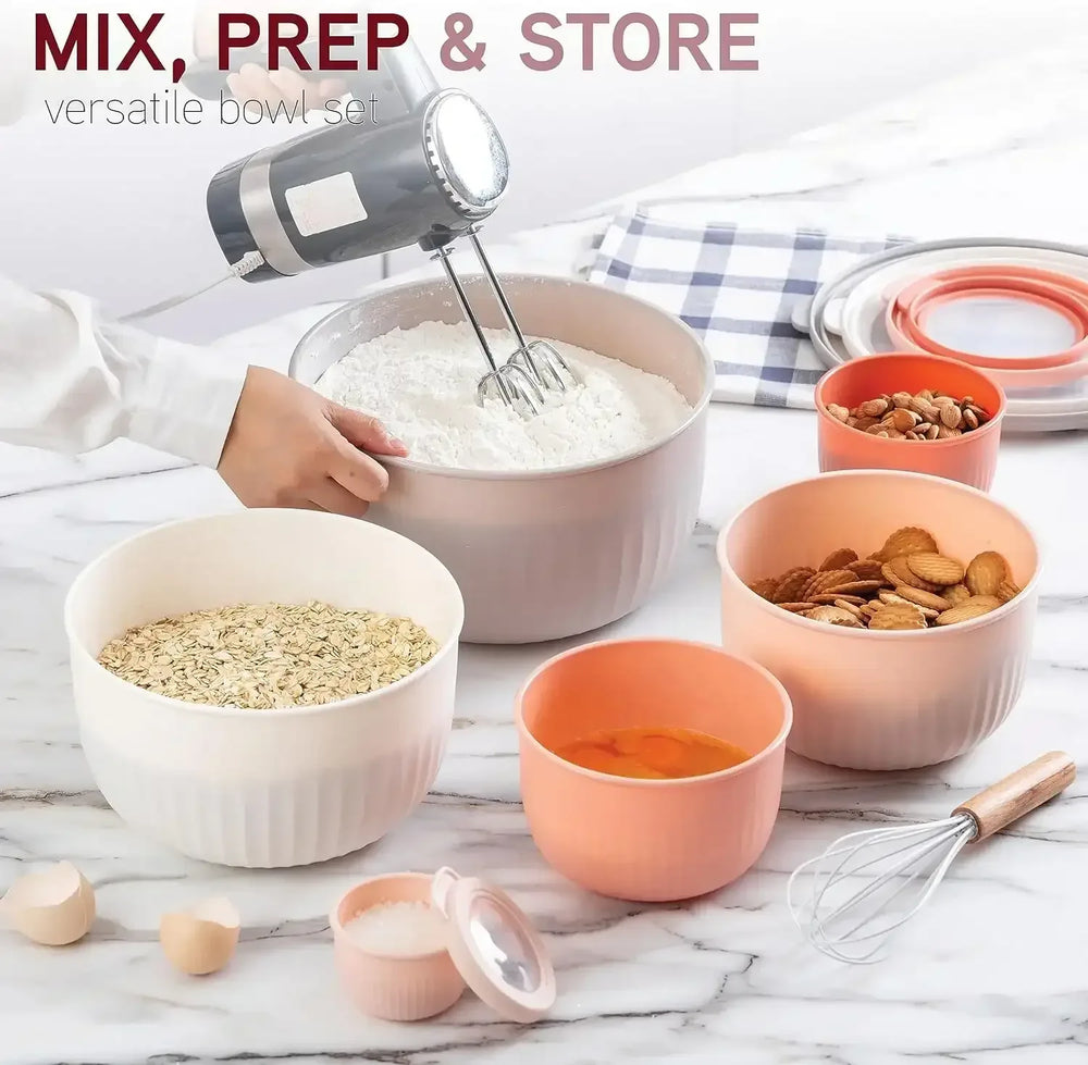 COOK WITH COLOR Meal Prep Containers Wide Mixing Bowls Food Storage Containers with Lid - USA MEGA SHOP