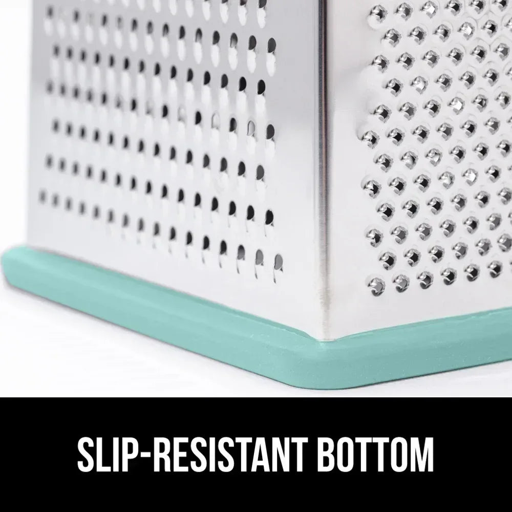 GORILLA GRIP Cheese Grater, BPA Free Stainless Steel Box Graters, Cheeses and Veggie Shredder
