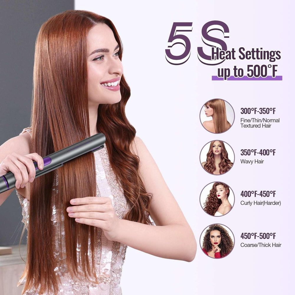 NEXPURE New Upgrade Ionic Flat Iron , Fast Heating Professional Salon 2-in-1 Ceramic Hair Straightener and Curler,Dual Voltage for Travel - USA MEGA SHOP
