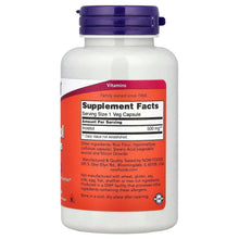 NOW Inositol capsules bottle with supplement facts label on back