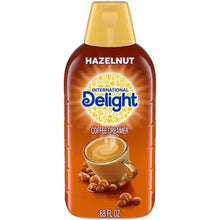 Hazelnut coffee creamer bottle, International Delight, 68 fl oz