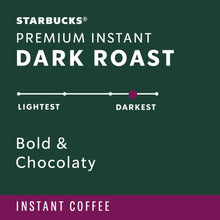 Dark roast instant coffee flavor scale with Bold & Chocolaty label