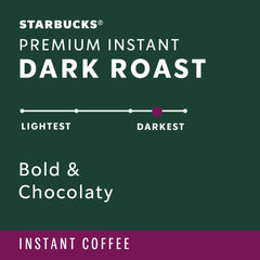 Starbucks Premium Instant Coffee, Dark Roast Coffee, Arabica Beans, 3.17 oz