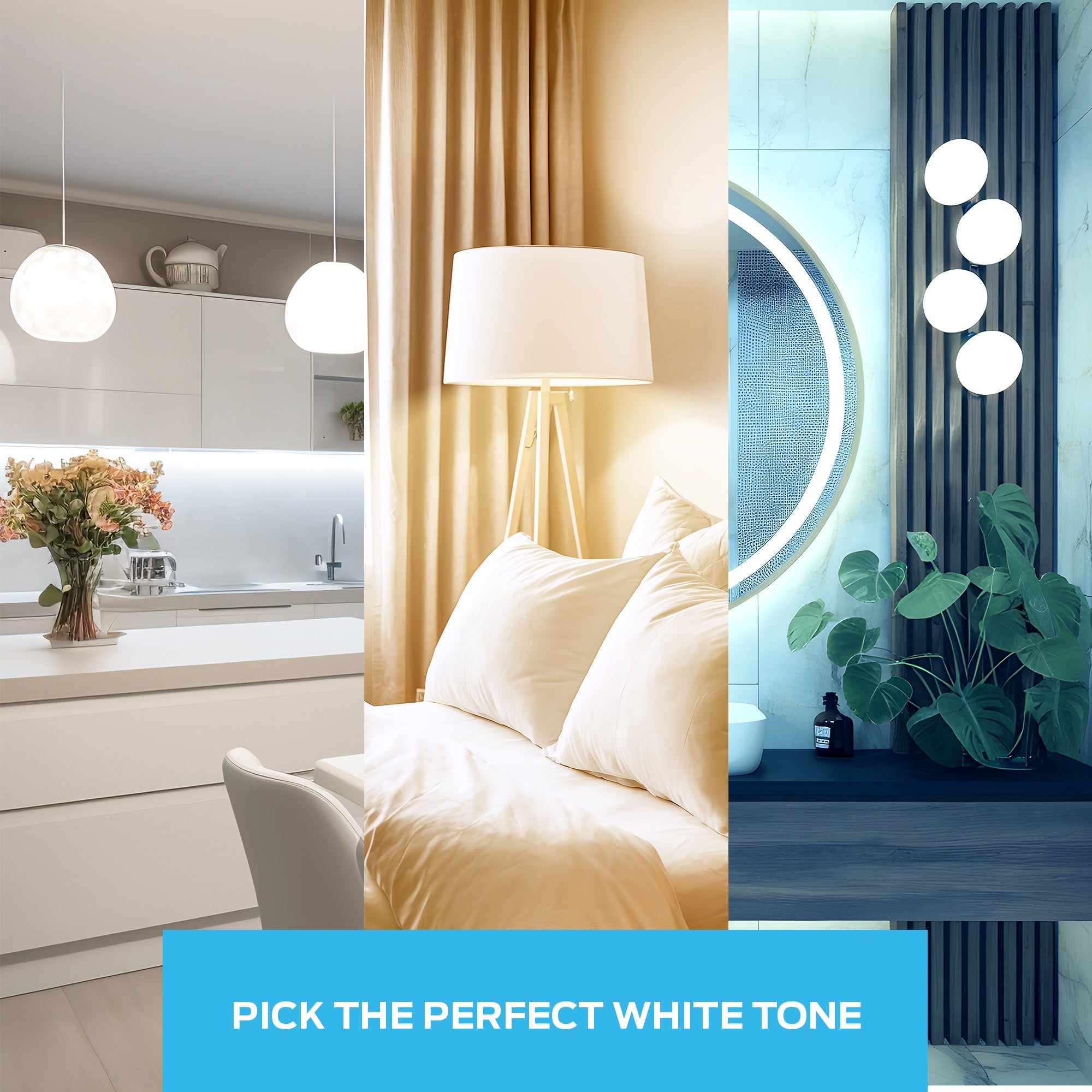 Monster Smart LED Bulb A19 4-Pack, WiFi Color Changing Light Bulbs, 800 Lumens 60W Equivalent, Tunable White 2700K–6500K, App & Voice Control, Alexa Google Home Matter Compatible