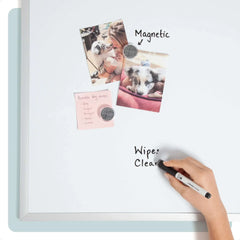 U Brands 35 x 23 in. Magnetic Dry Erase Whiteboard, Silver Metal Frame, Includes 2 Magnets, Marker, Tray - USA MEGA SHOP