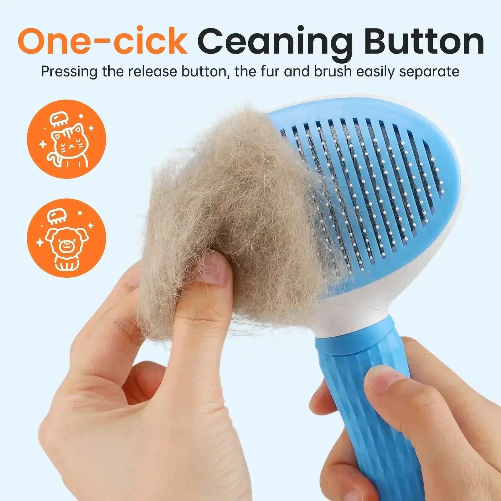 Jewyow Pet Grooming Brush - Deshedding Tool for Dogs & Cats, Short/Long Hair - Indoor Cat Brush for Shedding, Gentle Cleaning Comb for Puppies & Kittens - USA MEGA SHOP