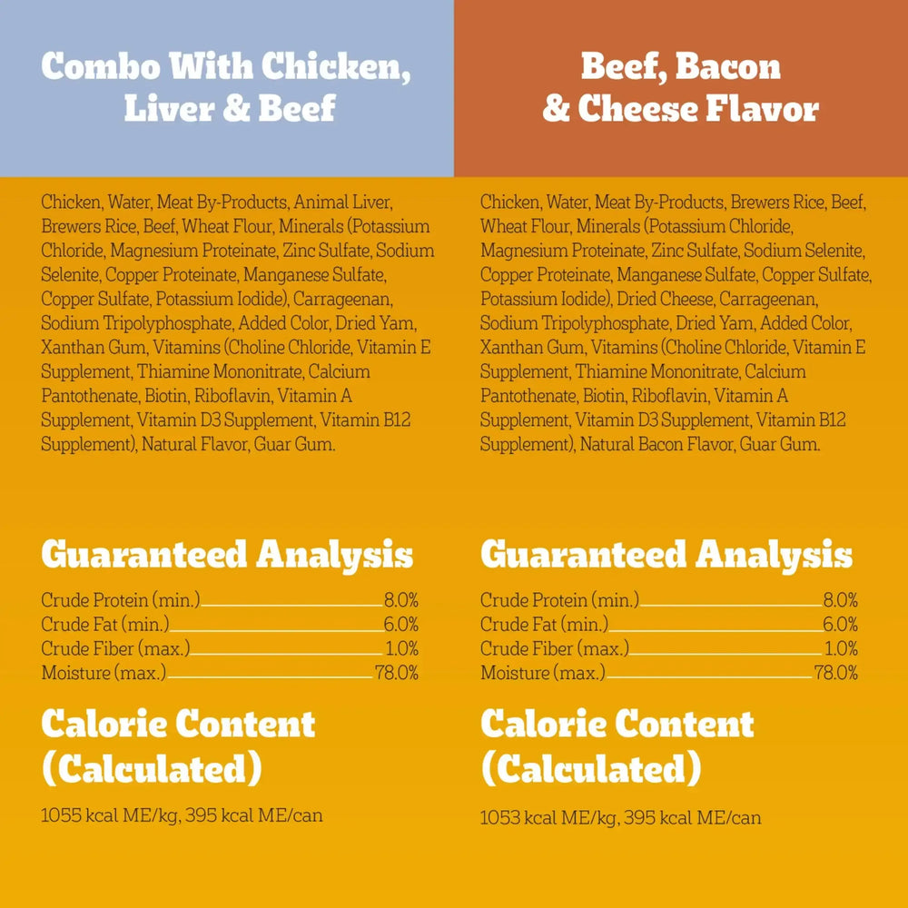 Pedigree Chopped Ground Dinner Chicken & Bacon Variety Pack Wet Dog Food, (12) 13.2 oz Cans - USA MEGA SHOP