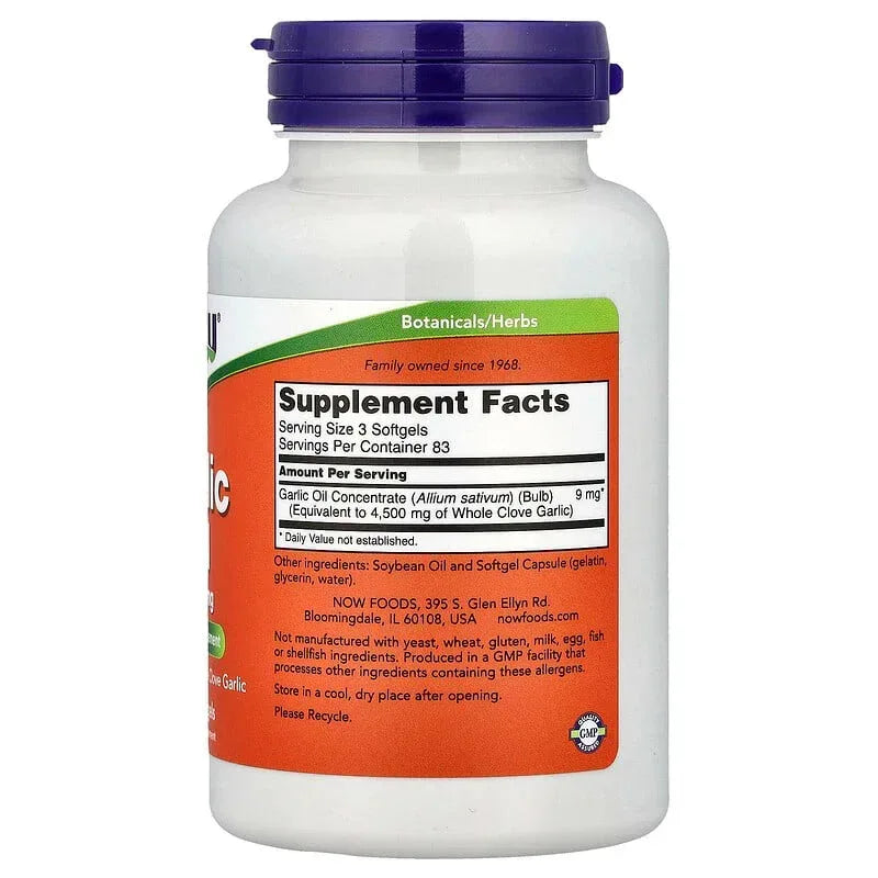 NOW Foods, Garlic Oil, 1,500 mg, Softgels