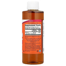 Vitamin E liquid bottle back label with Supplement Facts and ingredient panel