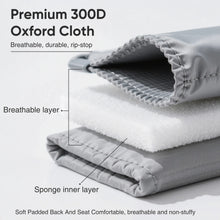 Padded camping chair seat and back with breathable 300D Oxford cloth cover