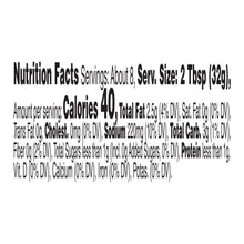 Nutrition facts label: about 8 servings, serving size 2 tbsp (32 g)
