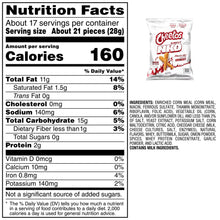 Cheetos Simply NKD snack bag beside its nutrition facts and ingredient panel