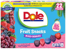 Dole Fruit Snacks mixed berries pouch pack, 22 count