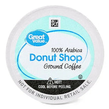 100% Arabica Donut Shop ground coffee pod, circular lid, 100 ct