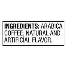 Ground coffee ingredients label reading: Arabic coffee, natural and artificial flavor