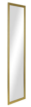 Gold rectangular wall mirror with slim border frame