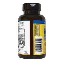 Eye health softgels bottle with barcode panel on yellow label