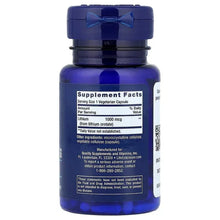 Life Extension Lithium 1000 mcg vegetarian capsules supplement facts label