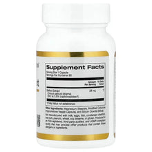 California Gold Nutrition saffron extract supplement bottle, Supplement Facts panel