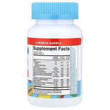 Kids multivitamin gummies bottle back label with Supplement Facts panel