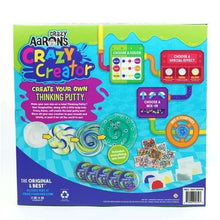 Crazy Creator thinking putty kit back panel with mix-ins, effects, and accessories shown