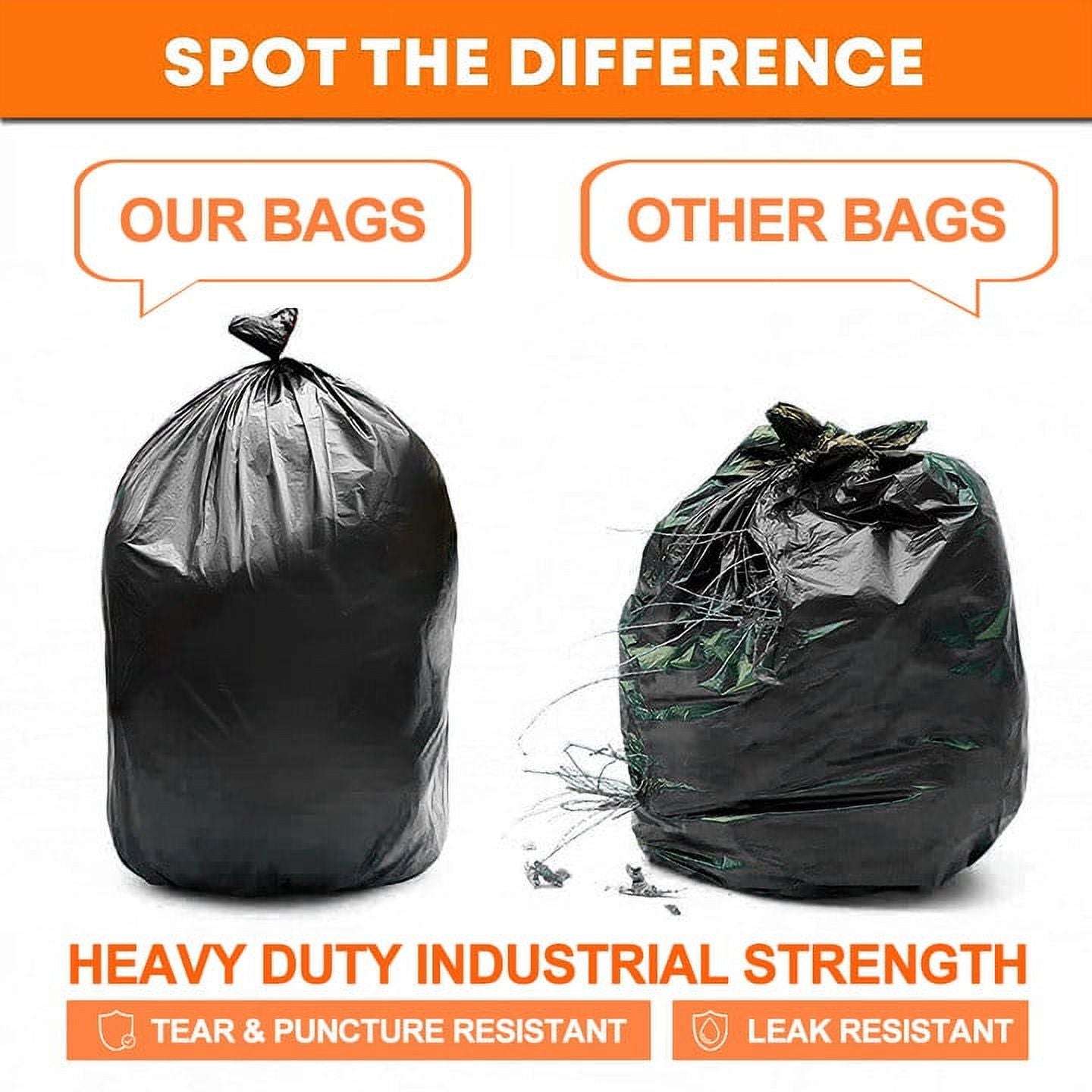 55 Gallon Trash Bags, Heavy Duty Outdoor Garbage Bags (60 Count) for Waste, Lawn and Leaf ,1.5 Mil