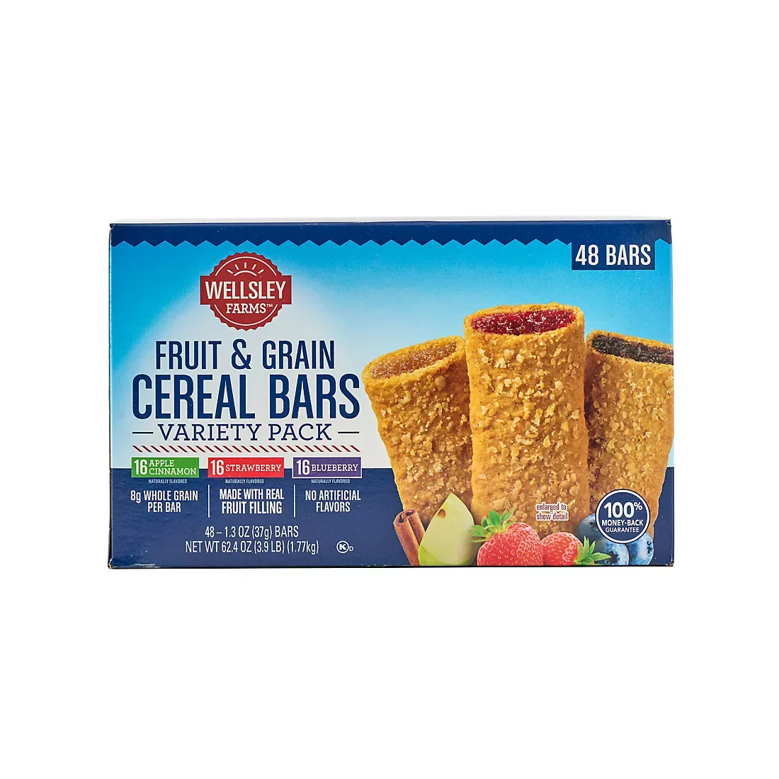 Wellsley Farms Fruit & Grain Cereal Bars Variety Pack, 48 ct. - USA MEGA SHOP