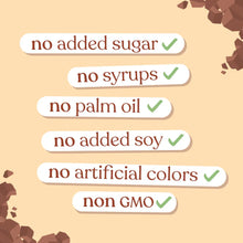 Nutrition shake label section listing “no added sugar” and other no-ingredient claims