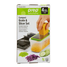 Prep Solutions Compact Grate & Slice Set box with 4 blade inserts and lid