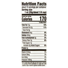 Nutrition Facts panel for mixed nuts: 170 calories per serving, 15 servings per container