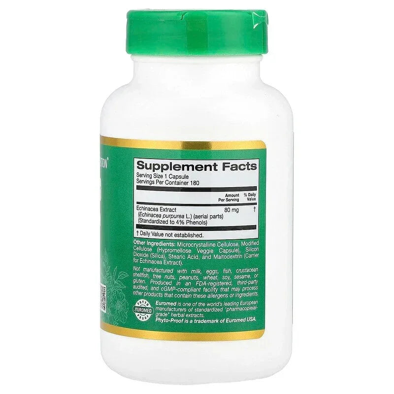 California Gold Nutrition, EuroHerbs™, Echinacea Herb Extract, Euromed Quality, 80 mg