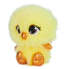 Yellow chick plush stuffed animal with orange wings and round feet