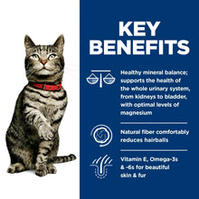 Hill's Science Diet wet cat food key benefits panel with cat illustration and icons