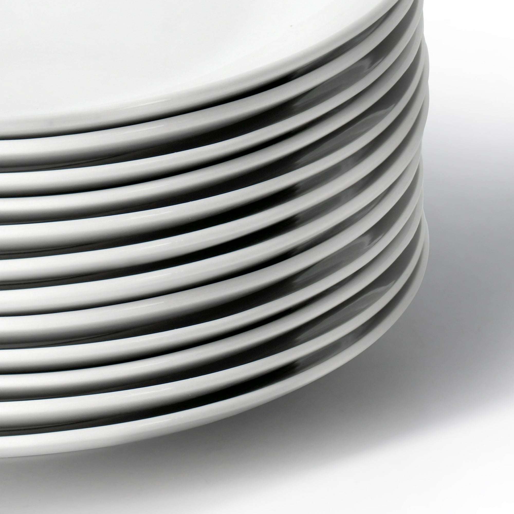 Elama Professional Kitchen 12 Piece Porcelain Round Dinner Plate Set in White