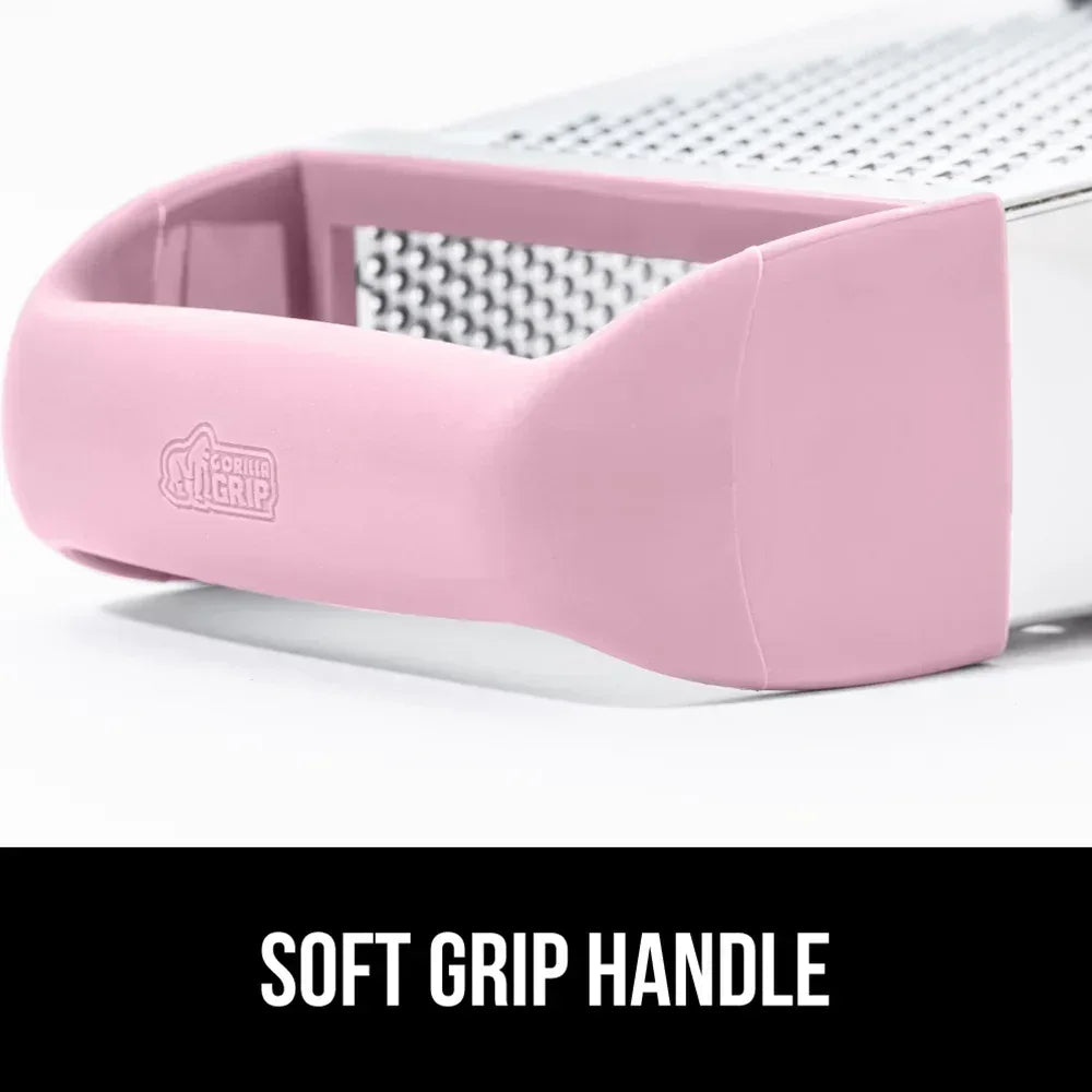 GORILLA GRIP Cheese Grater, BPA Free Stainless Steel Box Graters, Cheeses and Veggie Shredder