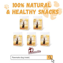 Assorted Pawmate dog treat bags of chicken jerky wrapped pumpkin biscuits, multiple pack.