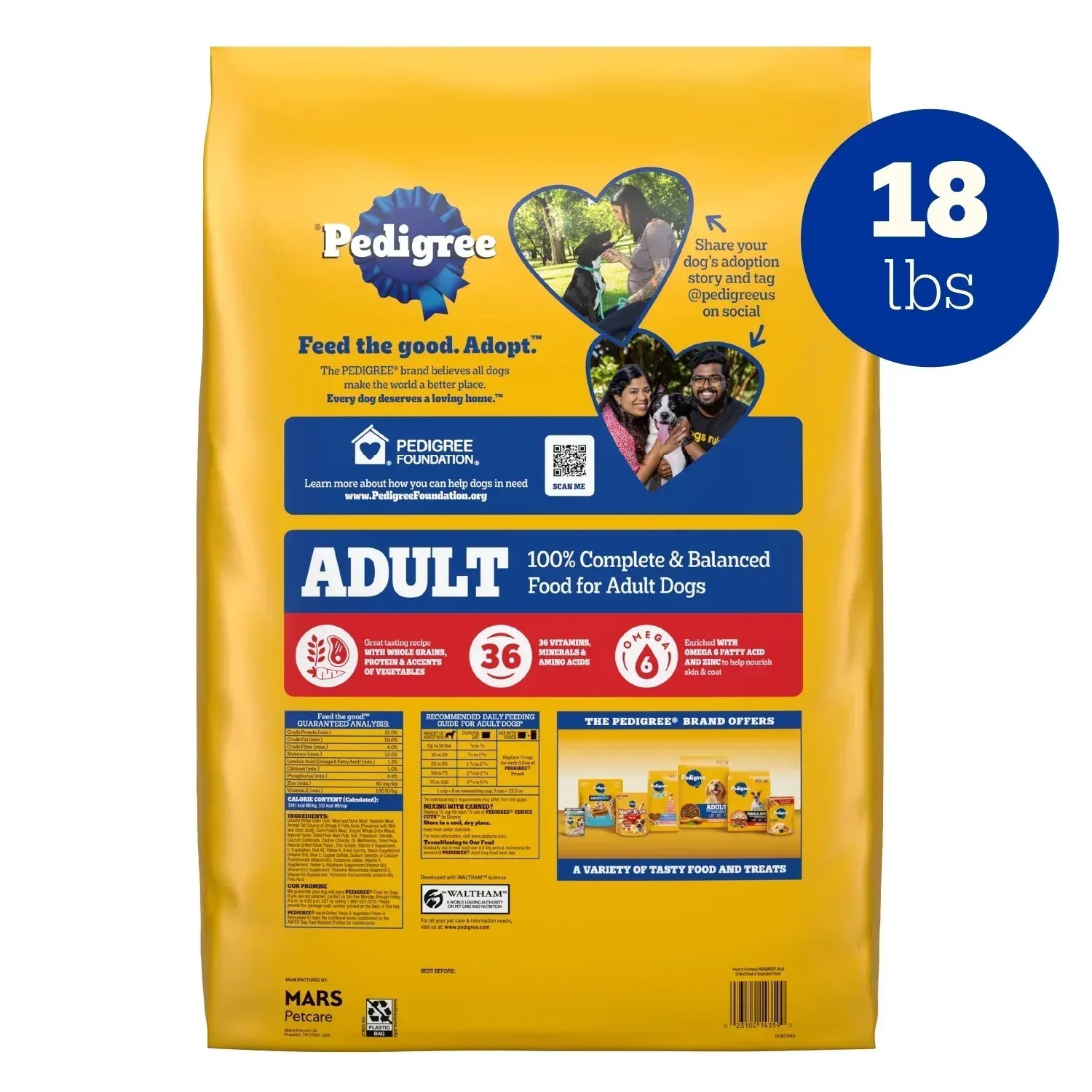 Pedigree Complete Nutrition Adult Dry Dog Food, Grilled Steak & Vegetable Flavor