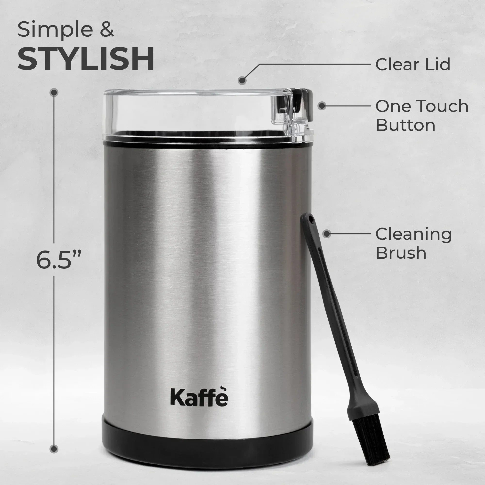 Kaffe Coffee Grinder Electric Copper, (3.5oz/14 Cup) w Free Cleaning Brush - USA MEGA SHOP