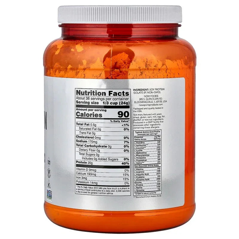 NOW Foods, Sports, Soy Protein Isolate, Pure Unflavored