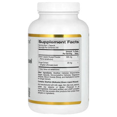 California Gold Nutrition, New Zealand Green-Lipped Mussel with Ginger Extract, 500 mg, 240 Veggie Capsules - USA MEGA SHOP