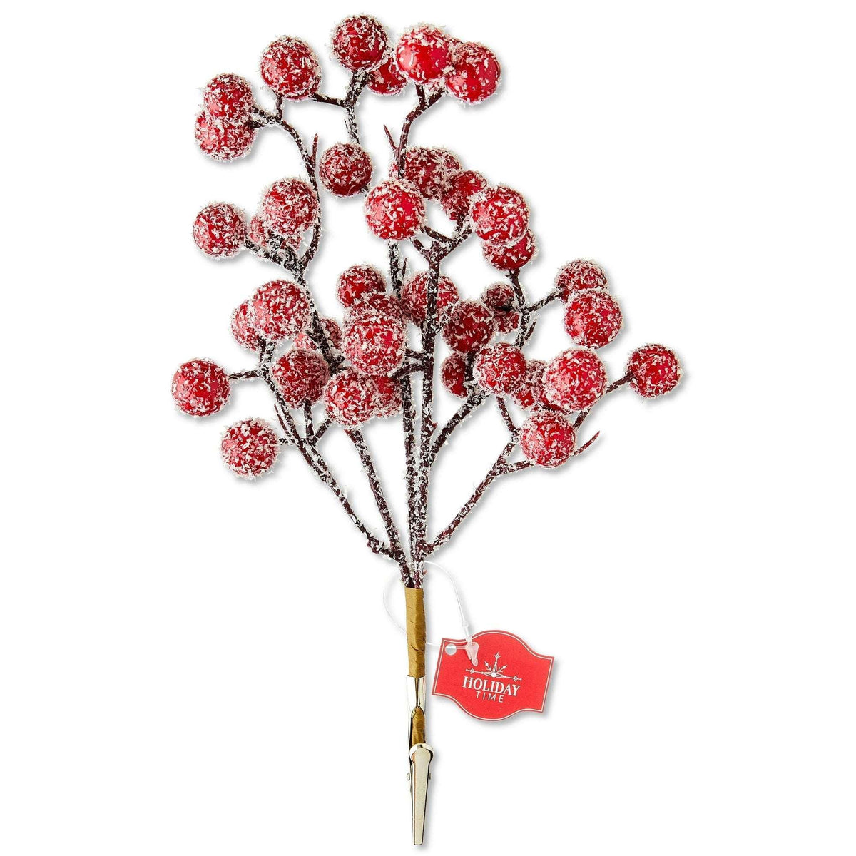 Frosted Berries Christmas Clip Ornament, Red, 9", by Holiday Time - USA MEGA SHOP