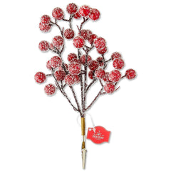 Frosted Berries Christmas Clip Ornament, Red, 9", by Holiday Time - USA MEGA SHOP