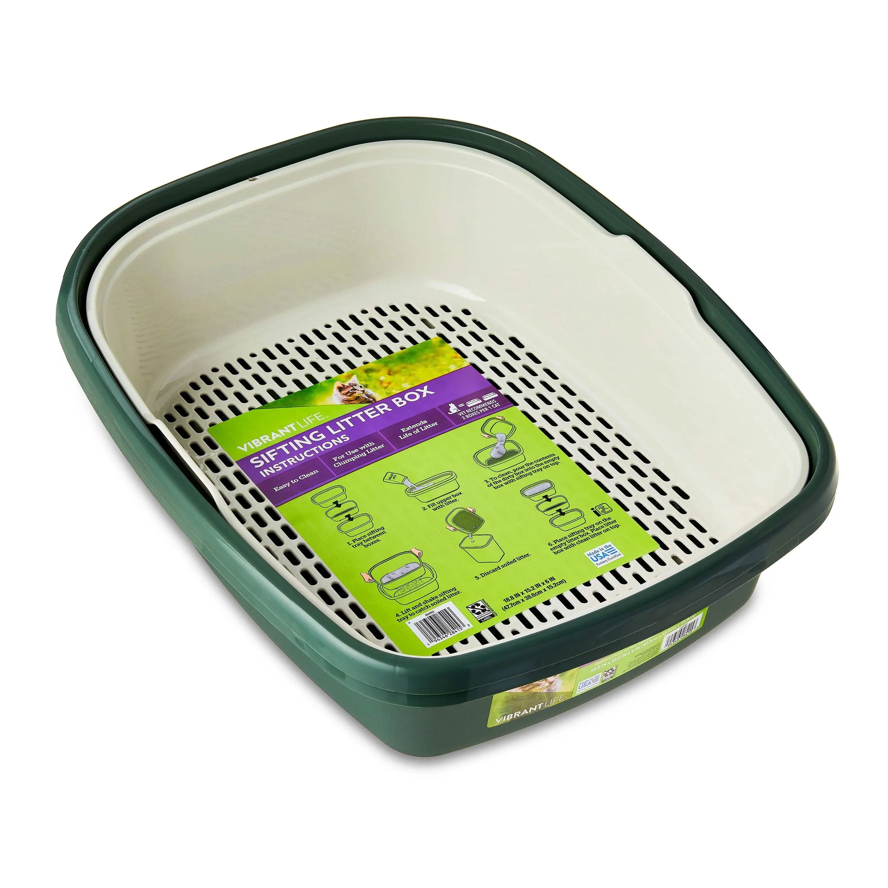 Vibrant Life Sifting Cat Litter Box, 3-Piece Set - USA MEGA SHOP