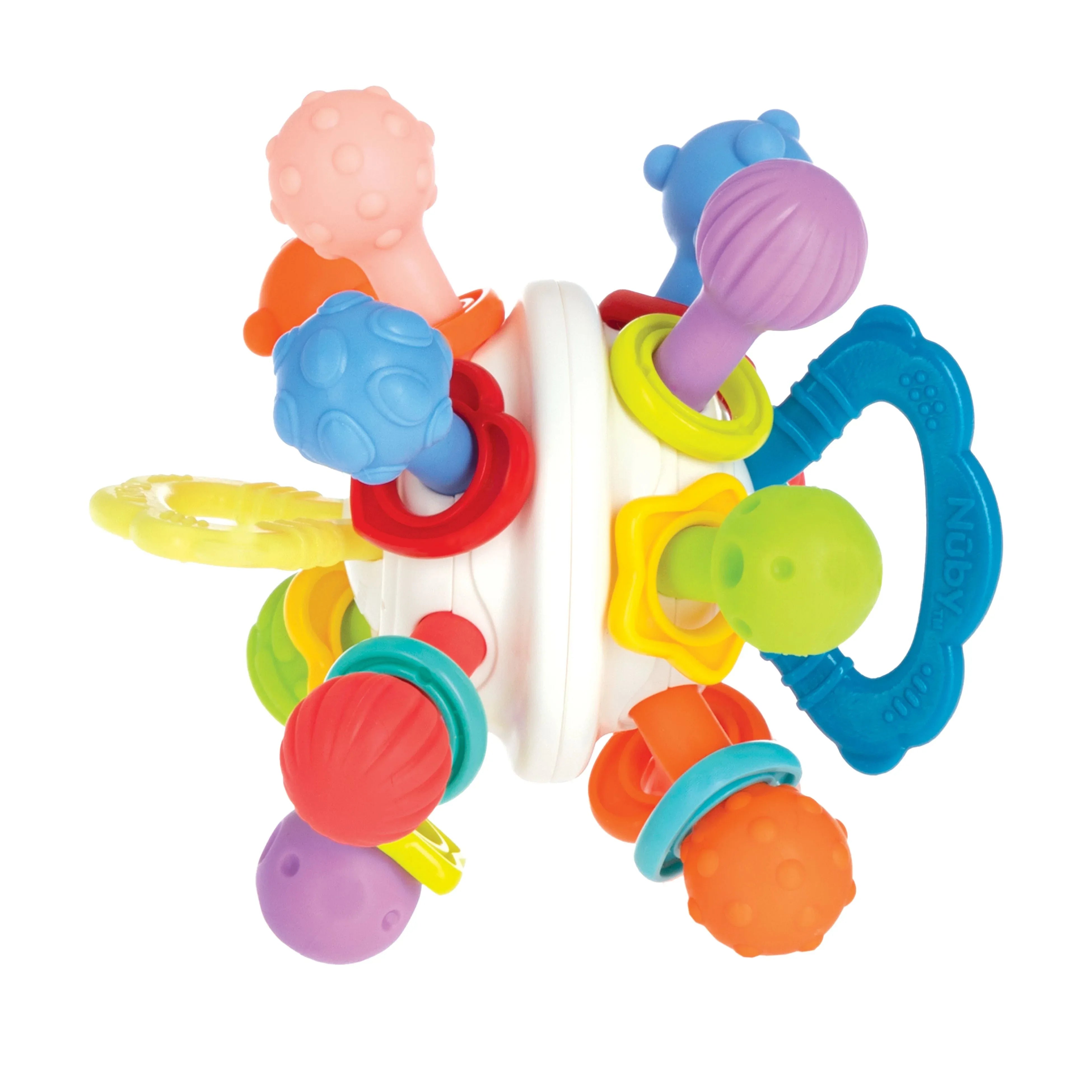 Nuby Textured Twist Ball Baby Teether Infant Toy with Colorful Rattle - USA MEGA SHOP