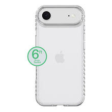 Clear protective gel phone case with raised corners and camera bezel