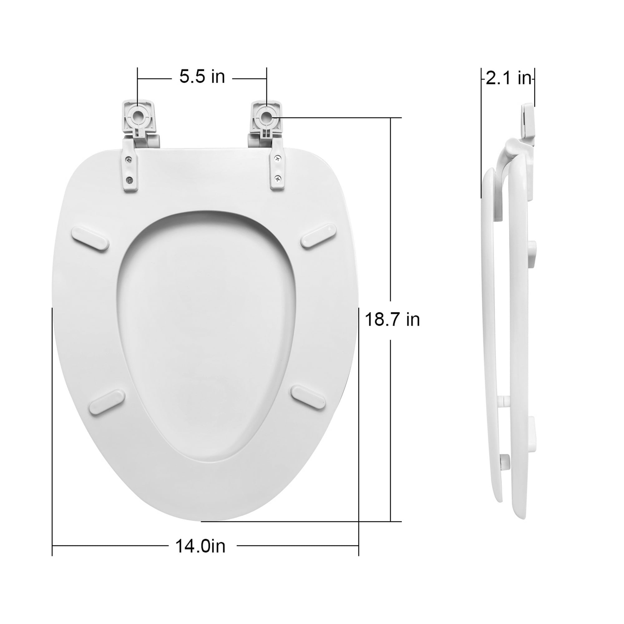 Mainstays Elongated Toilet Seat in White